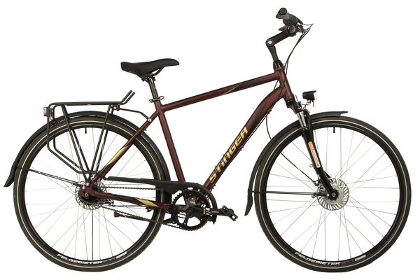 Велосипед STINGER 700C VANCOUVER EVO коричневый, алюминий, размер 56
